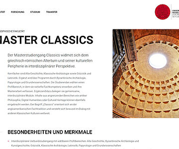 Masterstudiengang Classics