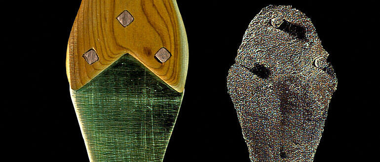 Kupferdolch-Klinge aus Reute-Schorrenried mit Rekonstruktion