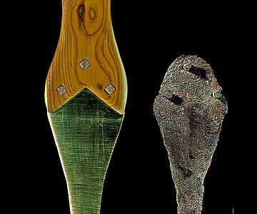 Kupferdolch-Klinge aus Reute-Schorrenried mit Rekonstruktion