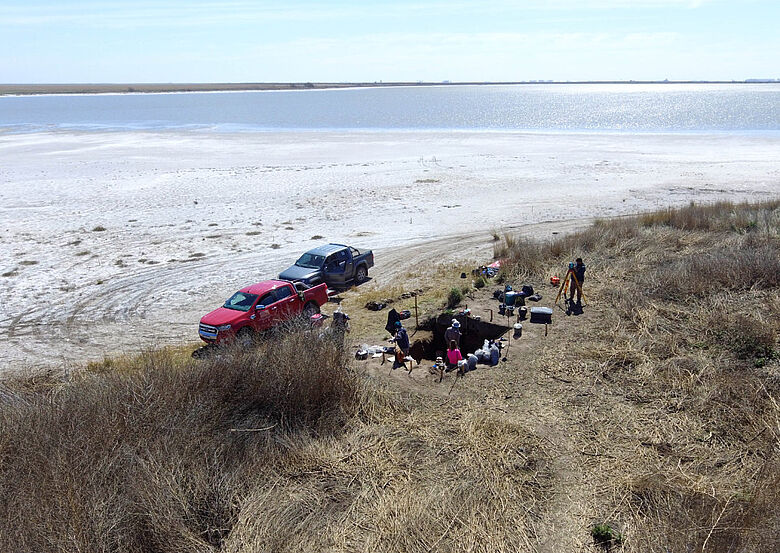 Archäologische Fundstätte in der Pampa