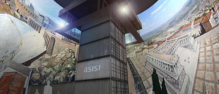 Innenrund im Pergamonpanorama aus der Froschperspektive. Visualisierung 2011 (© Asisi)