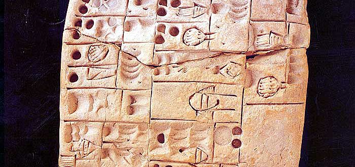 Archaische Schrifttafel aus Mesopotamien (ca. 3000 v. Chr.)