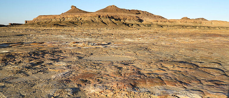 Ausgetrockneter See in der arabsichen Wüste