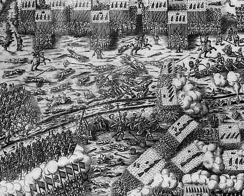 Zeitgenössische Darstellung der Schlacht von Lützen (Detail)