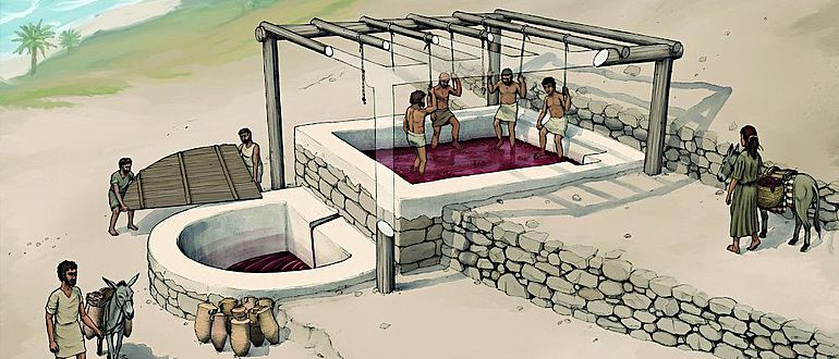 Rekonstruktion der Weinpresse von Tell el-Burak