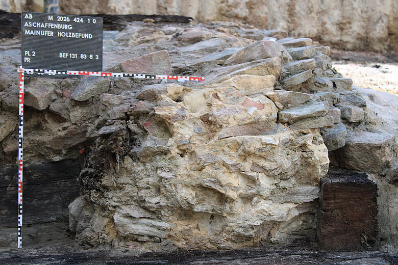 Detail der gemörtelten Mauer Detail der gemörtelten Mauer