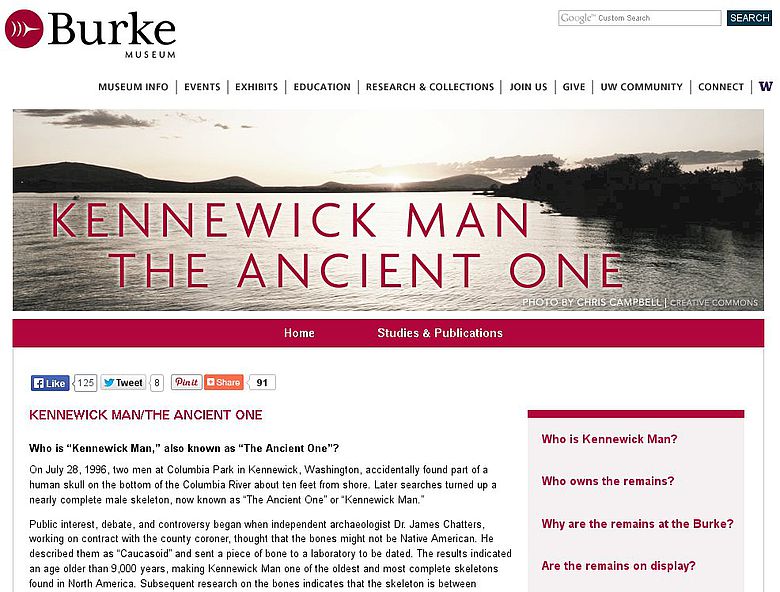 Die Überreste des «Kennewick Man» werden derzeit im Burke Museum in Seattle, WA aufbewahrt.