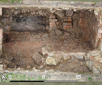 Luftheizung im Grabungsschnitt