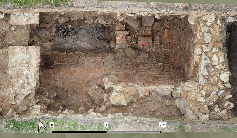 Luftheizung im Grabungsschnitt