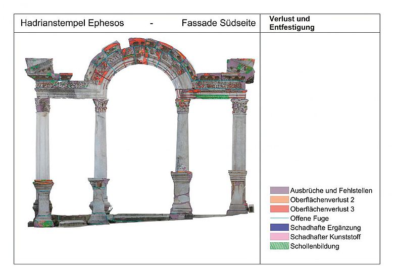 Schadbild des Hadrianstempels