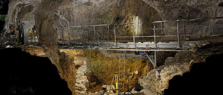 3D-Modell der Ausgrabungen im Hohle Fels
