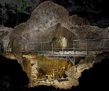3D-Modell der Ausgrabungen im Hohle Fels