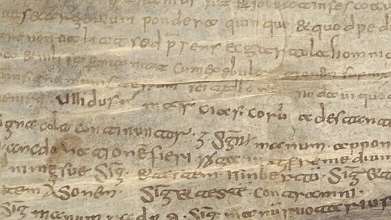 Urkunde von 736 aus dem Stiftsarchiv St. Gallen