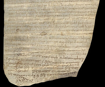 Urkunde von 736 aus dem Stiftsarchiv St. Gallen