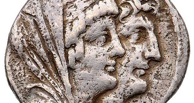 Tetradrachme mit Kleopatra Thea und ihrem Sohn Antiochos VIII