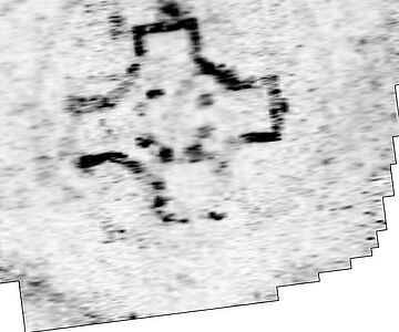 Radarmessbild der erhaltenen Grundmauern des Zentralbaus