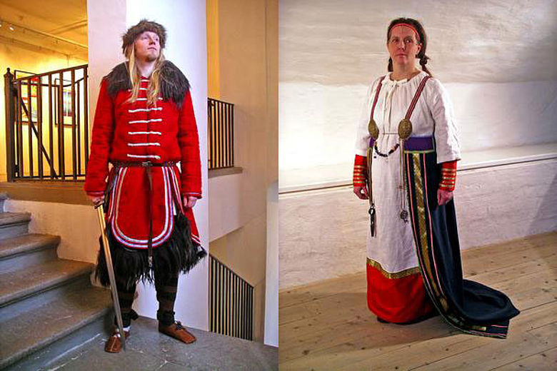 Männer- und Frauenkleidung der Wikingerzeit