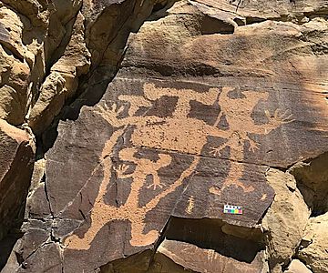 Fundstelle Legend Rock: Darstellung eines großen, anthropomorphen Wesens