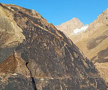 Fundort der Bilingue in der Almosi-Schlucht in Tadschikistan