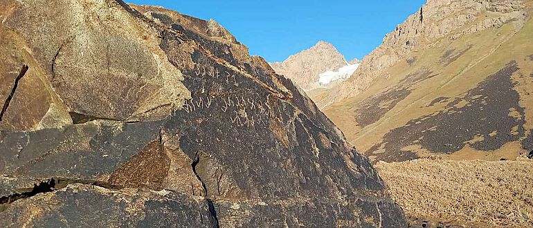 Fundort der Bilingue in der Almosi-Schlucht in Tadschikistan