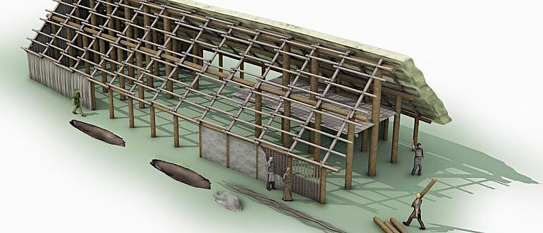 Rekonstruktion eines linearbandkeramischen Langhauses