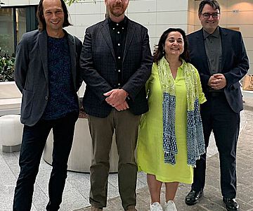 Das Projektteam von links nach rechts: Adam Izdebski (Universität Warschau), Timothy Newfield (Georgetown University, Washington), Elena Xoplaki (Justus-Liebig-Universität Gießen) und Alexander Herbig (MPI für evolutionäre Anthropologie)