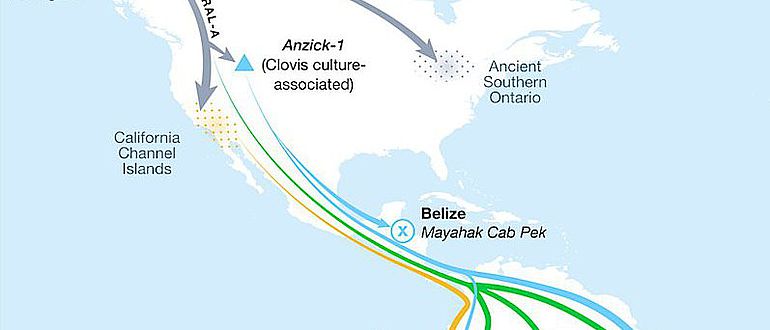 Die Karte zeigt die geografischen Wanderungsbewegungen der Bevölkerungsgruppen