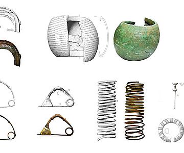 Eine Zusammenstellung von Metallgegenständen aus der Bronzezeit