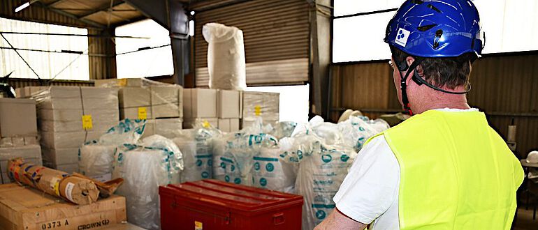 In den Räumlichkeiten des Alliiertenmuseums in Berlin werden Hilfslieferungen zum Schutz von ukrainischem Kulturgut gesammelt In den Räumlichkeiten des Alliiertenmuseums in Berlin werden Hilfslieferungen zum Schutz von ukrainischem Kulturgut gesammelt