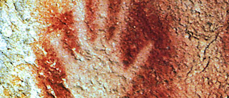 Hand-Abbild in der Höhle von Peche Merle, Frankreich