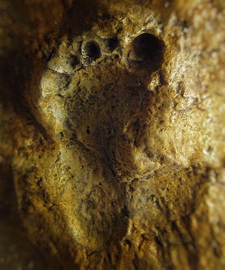 Fußabdruck eines Neandertalers