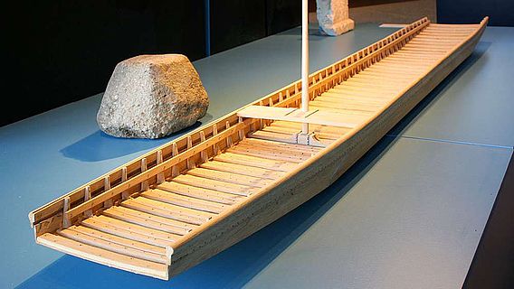 Modell eines römischen Transportschiffes