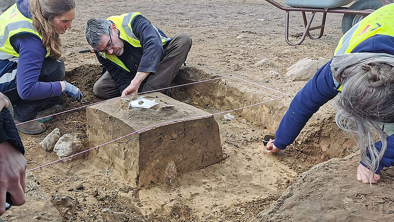 Vorbereitung der Blockbergung