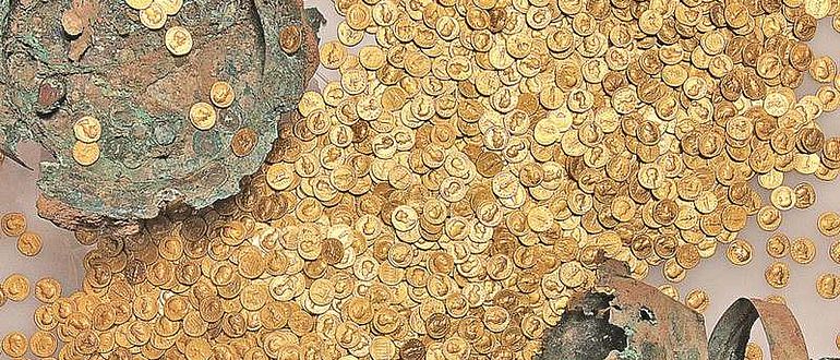 Der größte erhaltene römische Goldmünzenschatz der Welt Der größte erhaltene römische Goldmünzenschatz der Welt