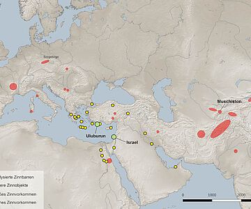 Zinnlagerstätten und Zinnfunde im östlichen Mittelmeerraum, mittlere und späte Bronzezeit
