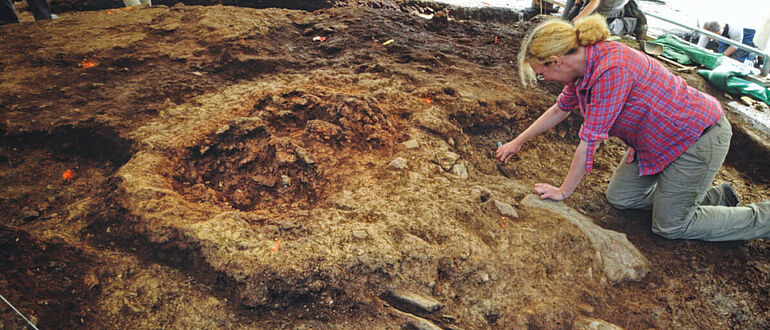 Ausgrabung eines eisenzeitlichen Verhüttungsofens