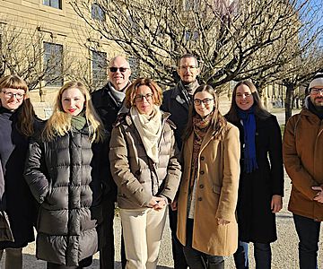 Das Projektteam, von links nach rechts: Anna Kontriner, Maria Janosch, Rene Pfeilschifter, Barbara Schmitz, Jan R. Stenger, Isabel Virgolini, Sandra Erker und René Walter