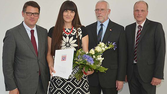 Boris Rhein, Dr. Eveline Saal, Dr. Holger Göldner und Dr. Udo Recker