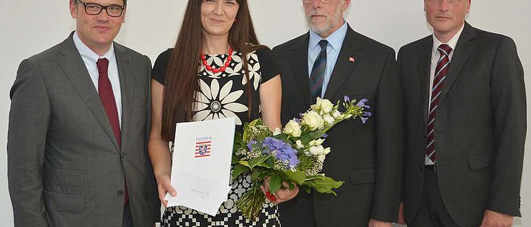 Boris Rhein, Dr. Eveline Saal, Dr. Holger Göldner und Dr. Udo Recker